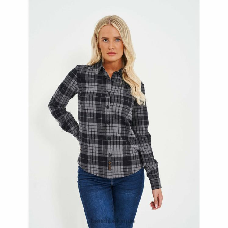 vêtements Bench chemise en flanelle carlowly carreaux noir/anthracite femmes 042X2109