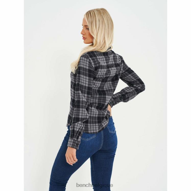 vêtements Bench chemise en flanelle carlowly carreaux noir/anthracite femmes 042X2109