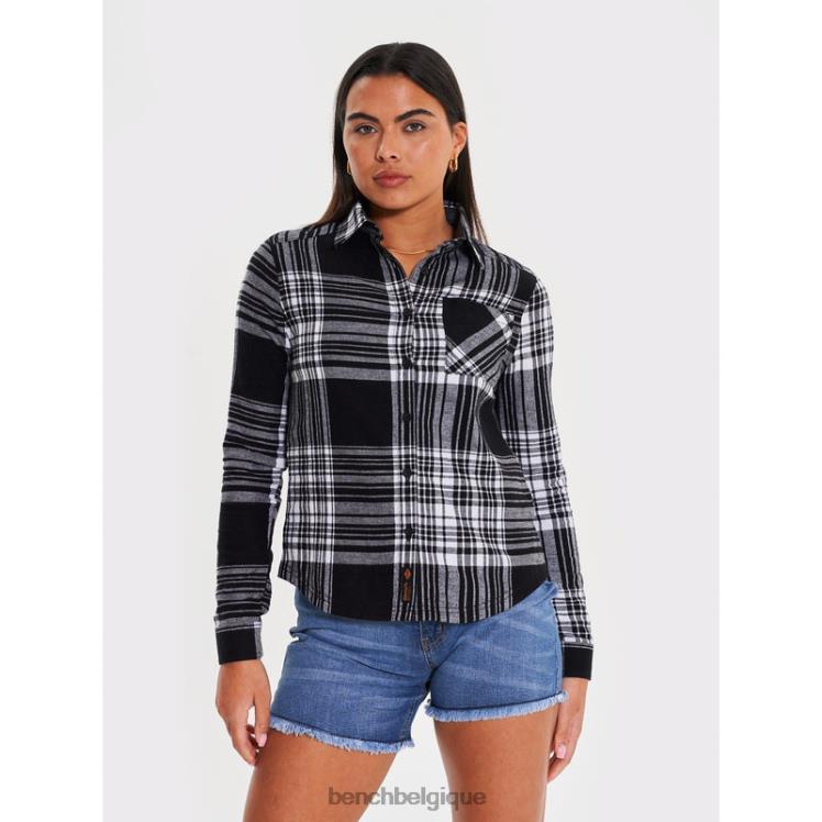 vêtements Bench chemise en flanelle ellamay chèque noir femmes 042X2111
