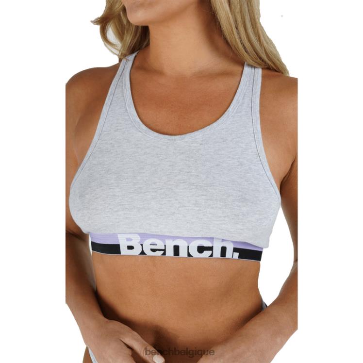 vêtements Bench ensemble crop top et culotte sienna gris chiné femmes 042X2144