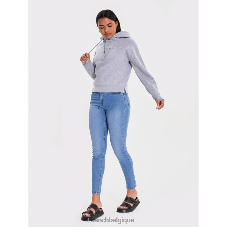 vêtements Bench sweat à capuche emaline gris chiné femmes 042X2103