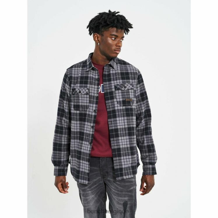 vêtements Bench chemise en flanelle carlow carreaux noir/anthracite Hommes 042X230