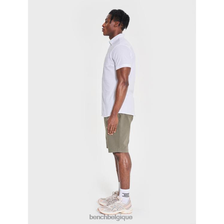 vêtements Bench chemise à manches courtes bowdon blanc Hommes 042X233