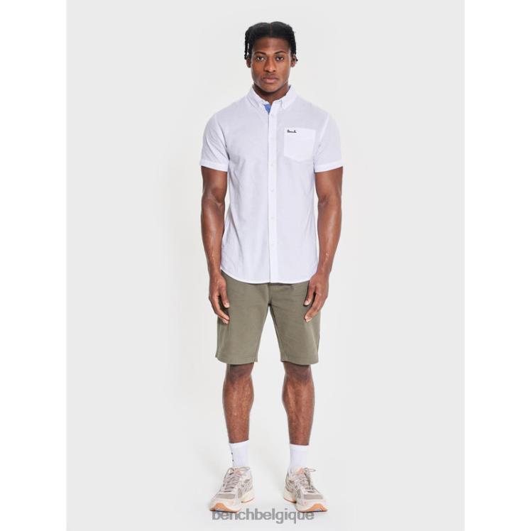 vêtements Bench chemise à manches courtes bowdon blanc Hommes 042X233