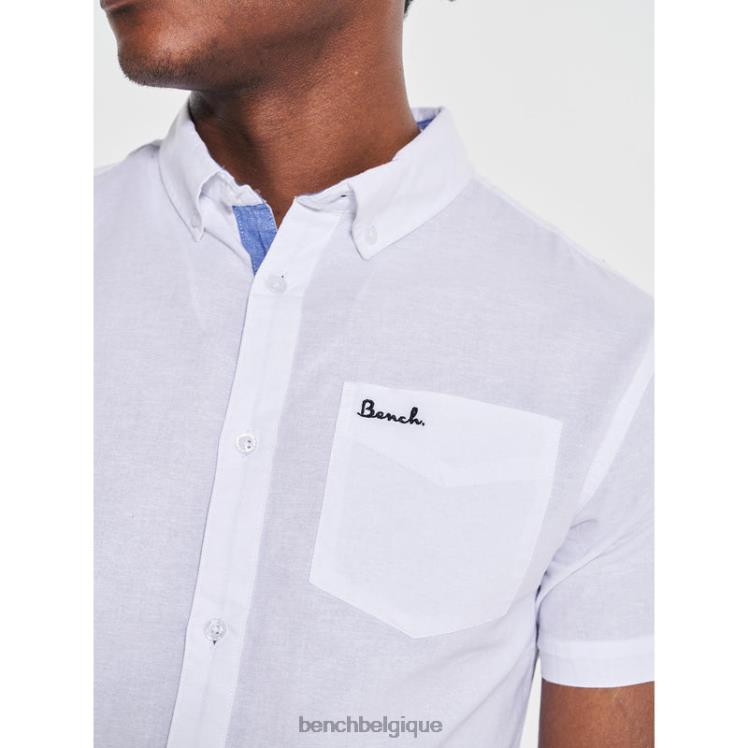 vêtements Bench chemise à manches courtes bowdon blanc Hommes 042X233