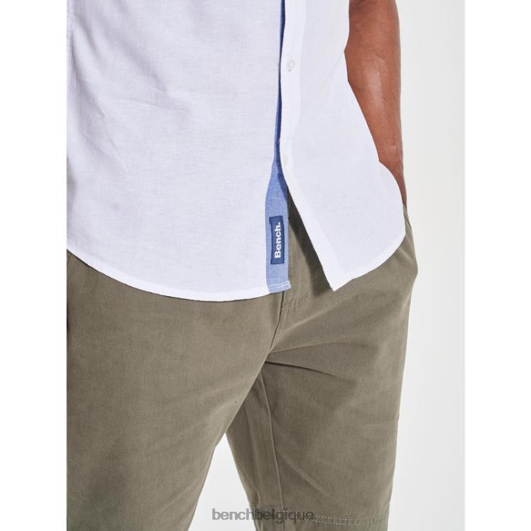 vêtements Bench chemise à manches courtes bowdon blanc Hommes 042X233