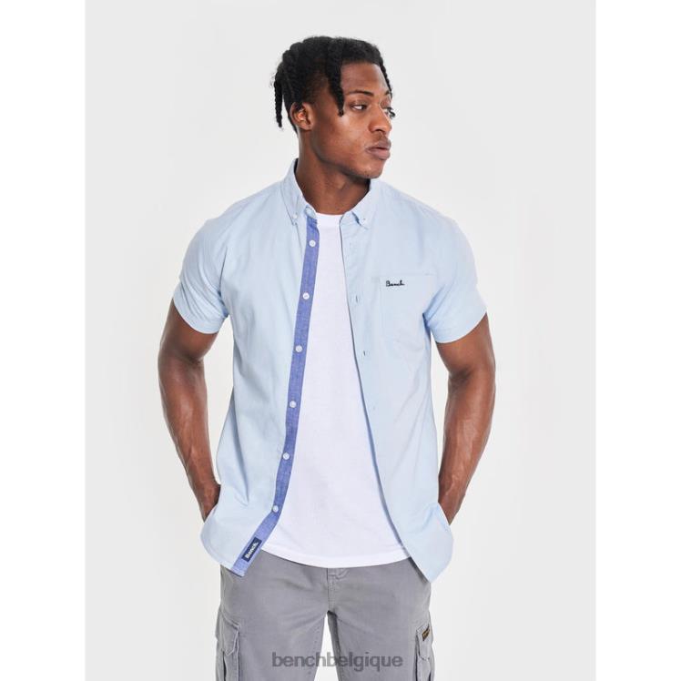 vêtements Bench chemise à manches courtes bowdon bleu clair Hommes 042X228