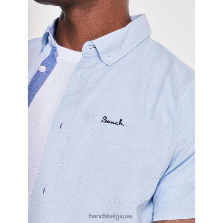 vêtements Bench chemise à manches courtes bowdon bleu clair Hommes 042X228