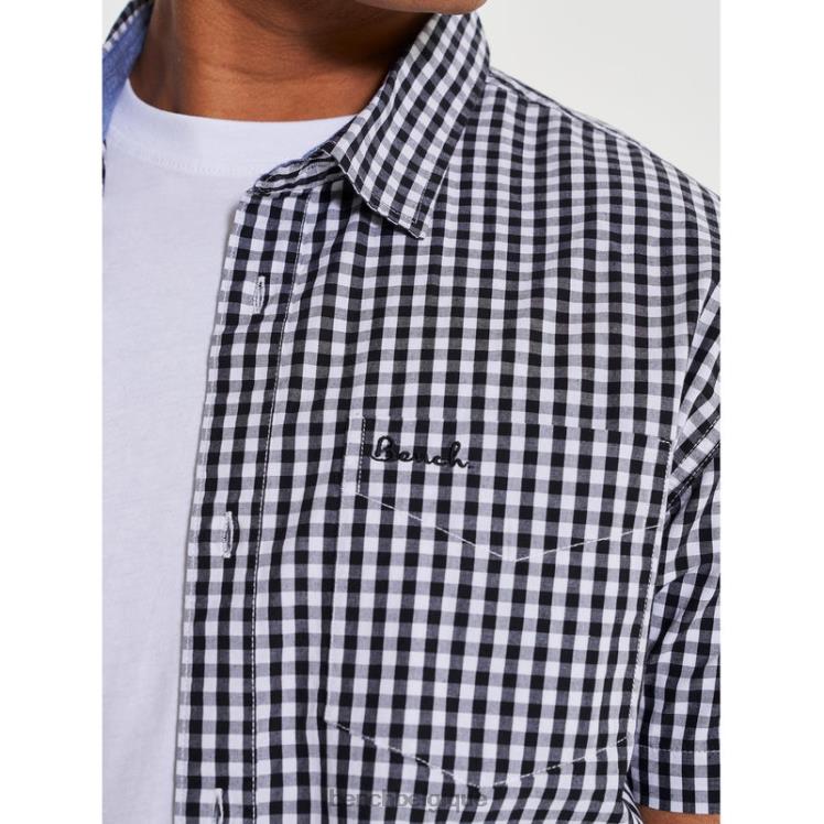 vêtements Bench chemise à manches courtes chèque noir Hommes 042X232