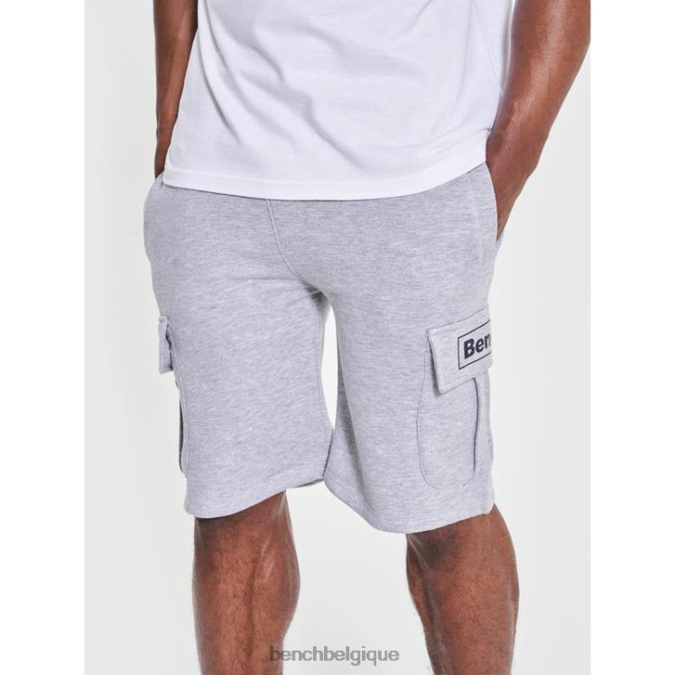 vêtements Bench short en molleton claxton gris chiné Hommes 042X251