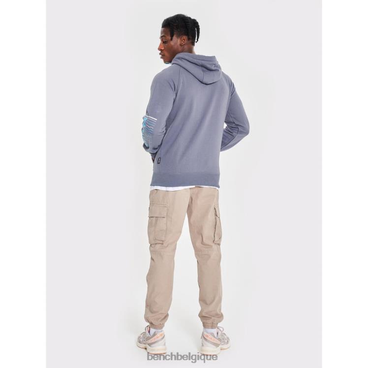 vêtements Bench sweat à capuche zippé lucian gris acier Hommes 042X261
