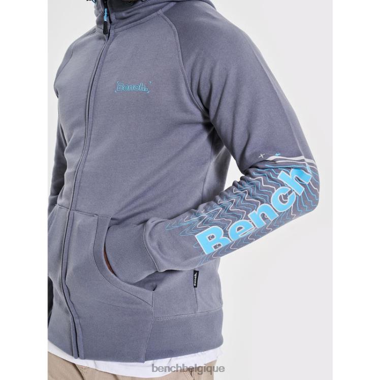 vêtements Bench sweat à capuche zippé lucian gris acier Hommes 042X261