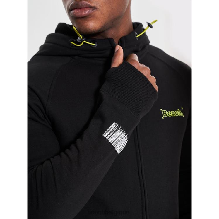 vêtements Bench sweat à capuche zippé lucian noir Hommes 042X262