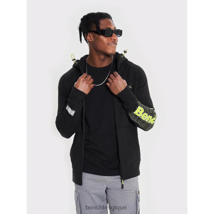 vêtements Bench sweat à capuche zippé lucian noir Hommes 042X262