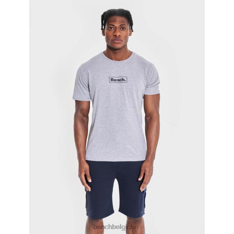 vêtements Bench t-shirt durable angus gris chiné Hommes 042X219