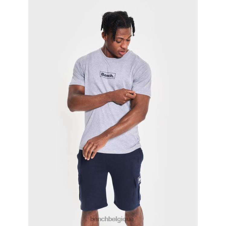 vêtements Bench t-shirt durable angus gris chiné Hommes 042X219