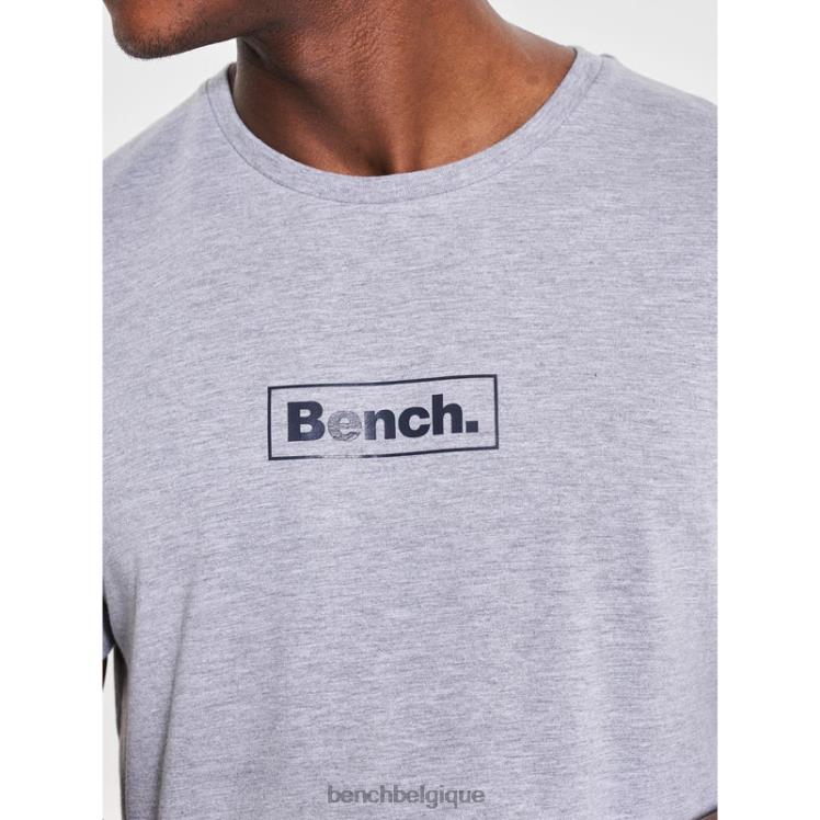 vêtements Bench t-shirt durable angus gris chiné Hommes 042X219