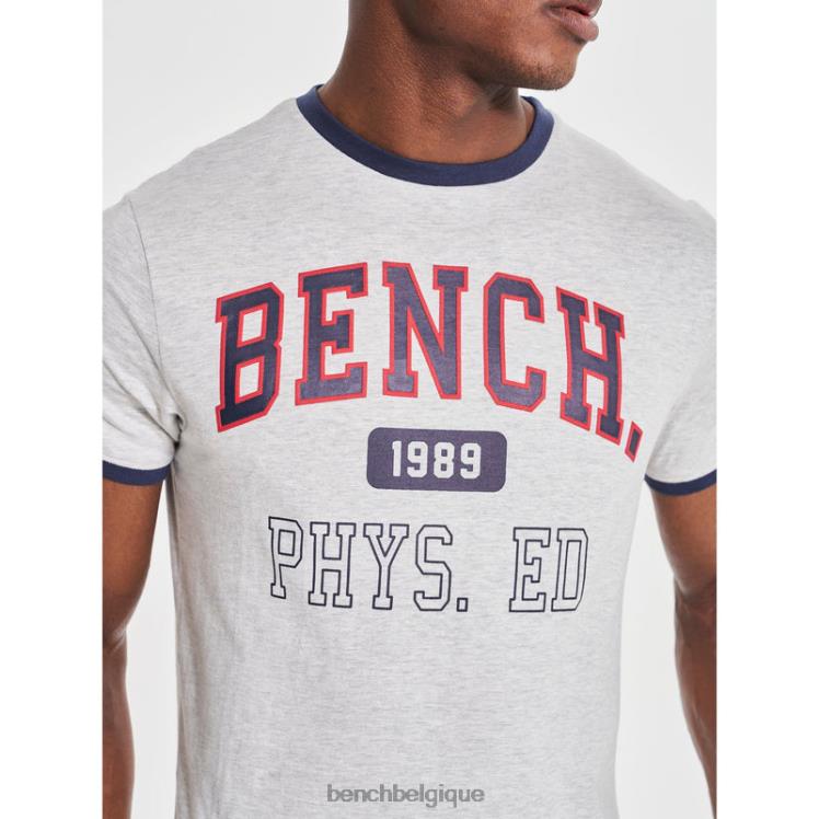 vêtements Bench t-shirt sullivan écru chiné Hommes 042X212